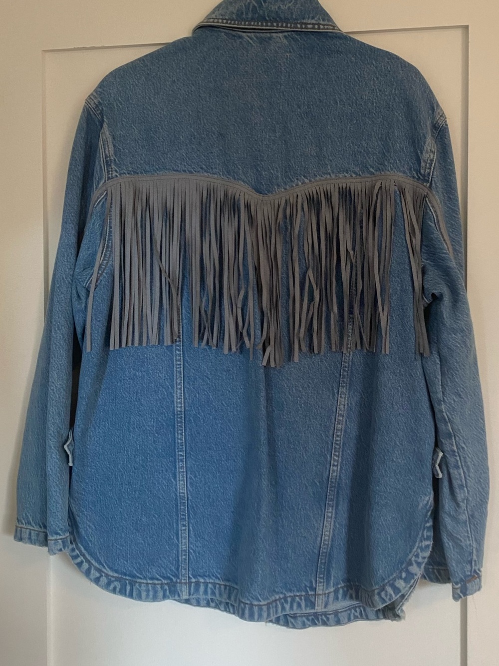 free people fringe denim jacket - Picture 2 of 4